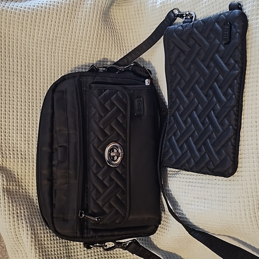 Lug Peekaboo Convertible Crossbody - 2 tone + Matching zipper clutch